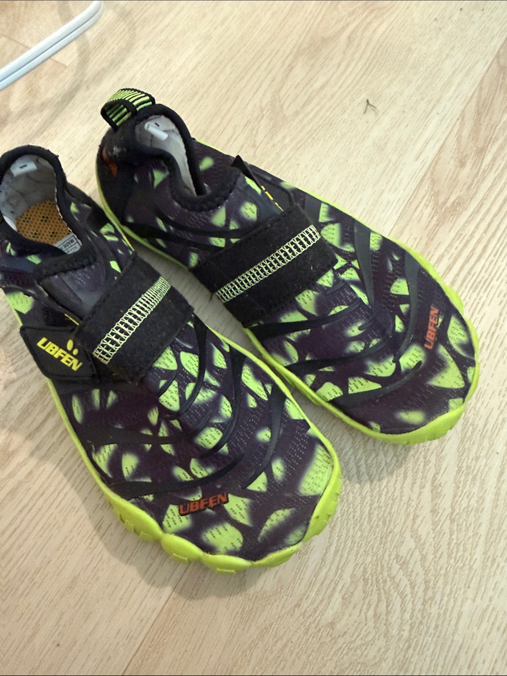 Kids' Neon Green and Black Water Shoes